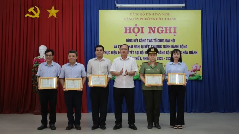Phường Hòa Thành: Tổng kết công tác tổ chức Đại hội đại biểu Đảng bộ phường lần thứ I, nhiệm kỳ 2025-2030