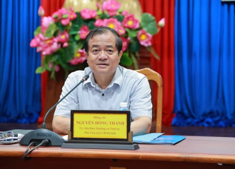 Phó Chủ tịch UBND tỉnh Nguyễn Hồng Thanh làm việc về tiến độ thực hiện, giải ngân các dự án đầu tư kế hoạch năm 2025