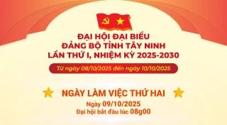 Chương trình ngày làm việc thứ hai, Đại hội đại biểu Đảng bộ tỉnh Tây Ninh lần thứ I, nhiệm kỳ 2025-2030