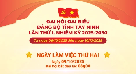 Chương trình ngày làm việc thứ hai, Đại hội đại biểu Đảng bộ tỉnh Tây Ninh lần thứ I, nhiệm kỳ 2025-2030