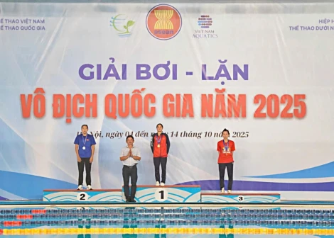 Giành 8 Huy chương Vàng, Tây Ninh vượt Quân đội tại Giải bơi vô địch Quốc gia