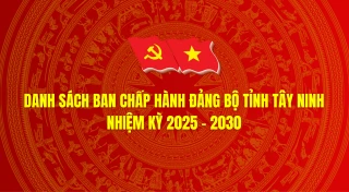 Danh sách Ban Chấp hành Đảng bộ tỉnh Tây Ninh nhiệm kỳ 2025-2030