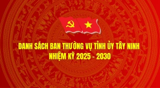 Danh sách Ban Thường vụ Tỉnh ủy Tây Ninh nhiệm kỳ 2025-2030