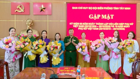 Bộ đội Biên phòng Tây Ninh họp mặt kỷ niệm 95 ngày thành lập Hội Liên hiệp Phụ nữ Việt Nam
