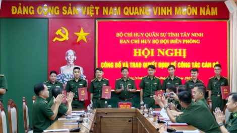 Bộ đội Biên phòng Tây Ninh: Trao quyết định điều động, bổ nhiệm cán bộ