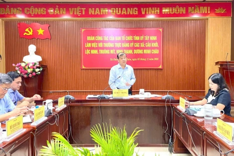 Ban Tổ chức Tỉnh ủy Tây Ninh làm việc với các địa phương sau hơn 4 tháng hợp nhất