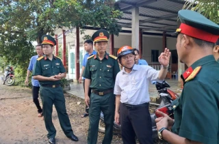 Bộ Chỉ huy Quân sự tỉnh Tây Ninh khảo sát, chuẩn bị thi công công trình giao thông nông thôn tại xã Hậu Thạnh