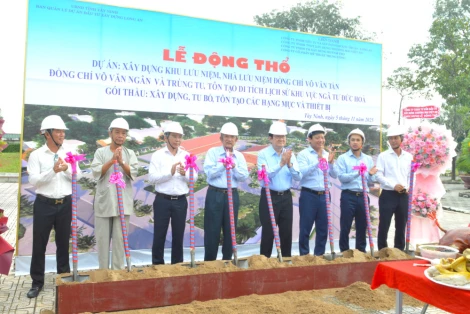 Động thổ xây dựng Khu lưu niệm, Nhà lưu niệm đồng chí Võ Văn Tần, đồng chí Võ Văn Ngân