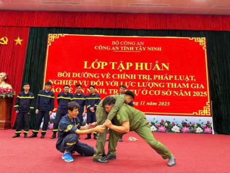 Bồi dưỡng nghiệp vụ phòng cháy, chữa cháy cho lực lượng tham gia bảo vệ an ninh trật tự ở cơ sở