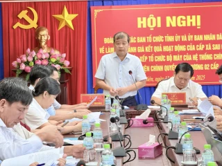 Đoàn công tác Ban Tổ chức Tỉnh ủy và UBND tỉnh làm việc với các xã về kết quả thực hiện mô hình chính quyền địa phương 2 cấp