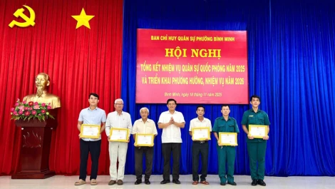 Phường Bình Minh thực hiện tốt nhiệm vụ quân sự - quốc phòng năm 2025