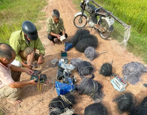 Phát hiện hành vi giăng lưới bắt chim hoang dã trên địa bàn xã Phước Vinh