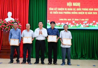 Xã Lương Hòa tổng kết nhiệm vụ quân sự, quốc phòng năm 2025