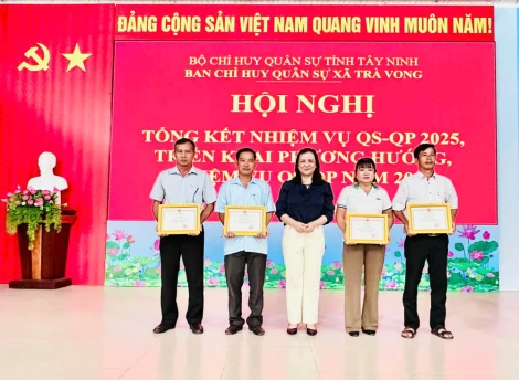 Xã Trà Vong tổng kết nhiệm vụ quân sự - quốc phòng năm 2025