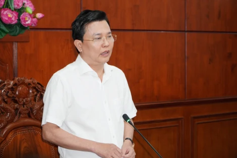 Phó Bí thư Tỉnh ủy Nguyễn Thanh Hải cho ý kiến văn kiện Đại hội đại biểu các tổ chức chính trị - xã hội