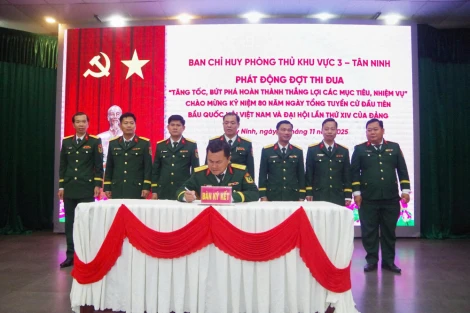 Ban Chỉ huy phòng thủ khu vực 3 – Tân Ninh: Thi đua chào mừng 80 năm Ngày Tổng tuyển cử đầu tiên bầu Quốc hội Việt Nam