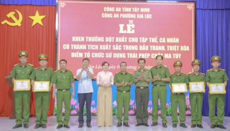 Phường Gia Lộc khen thưởng đột xuất trong đấu tranh, triệt xóa điểm tổ chức sử dụng trái phép chất ma túy