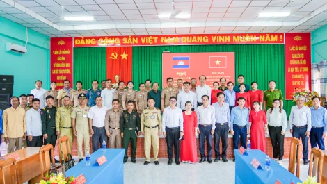 Xã Bình Hòa tăng cường hợp tác đối ngoại với huyện Chantrea (Vương quốc Campuchia)