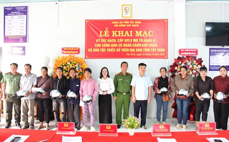 Sát hạch, cấp giấy phép lái xe mô tô miễn phí cho người dân có hoàn cảnh khó khăn, đồng bào dân tộc thiểu số