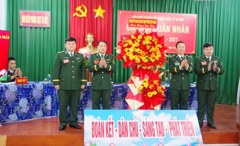 Đồn Biên phòng Cửa khẩu Quốc tế Xa Mát tổ chức Đại hội Quân nhân nhiệm kỳ 2025-2027