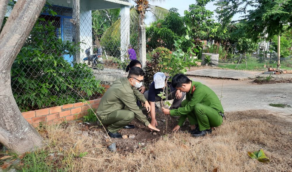 Các đại biểu đang trồng cây
